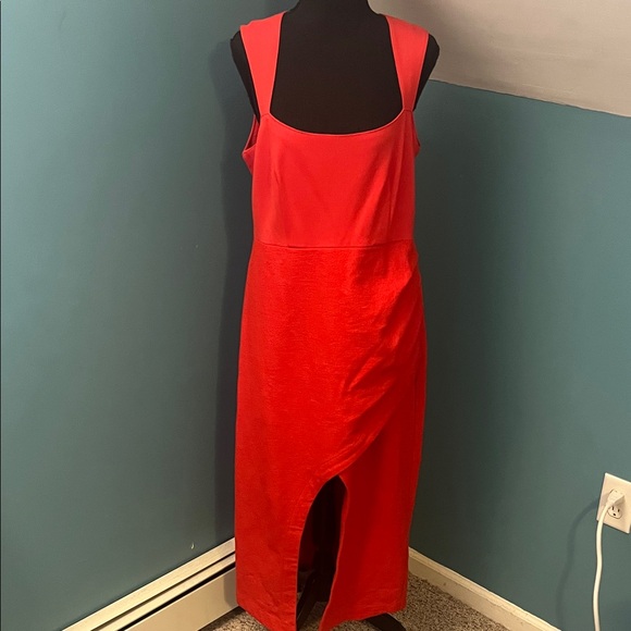 Anthropologie Maeve Squareneck Red Maxi Dress Size 12 AS IS - Picture 3 of 16